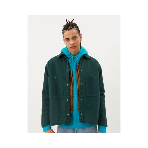 Темно-зеленая выбеленная куртка Weekday Aaron-Зеленый цвет