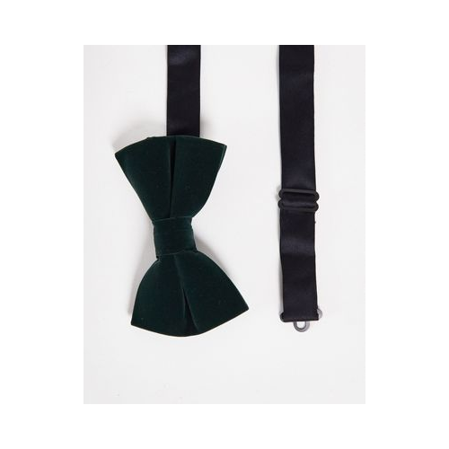 Темно-зеленый бархатный галстук-бабочка ASOS DESIGN-Зеленый цвет
