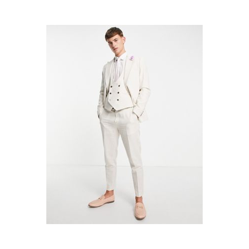 Узкие брюки до щиколотки с добавлением льна Gianni Feraud Wedding Белый