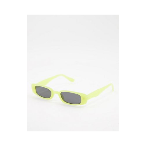 Узкие солнцезащитные очки в прямоугольной оправе лаймового цвета Skinnydip-Зеленый