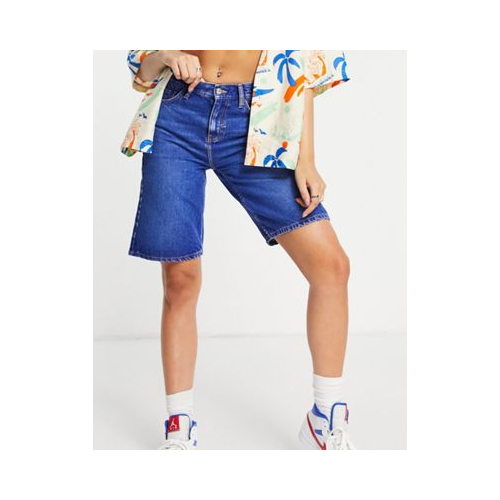 Удлиненные джинсовые шорты ярко-синего цвета от комплекта Topshop Editor Голубой