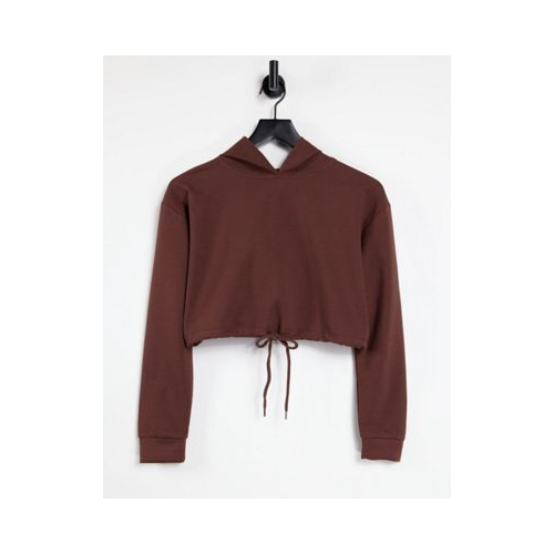 Укороченный свитер шоколадно-коричневого цвета с завязкой спереди от комплекта Parisian