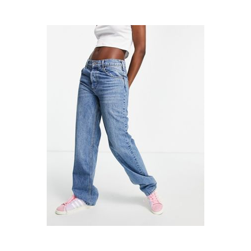 Выбеленные «мешковатые» джинсы бойфренда с заниженной талией из органического хлопка ASOS DESIGN Голубой
