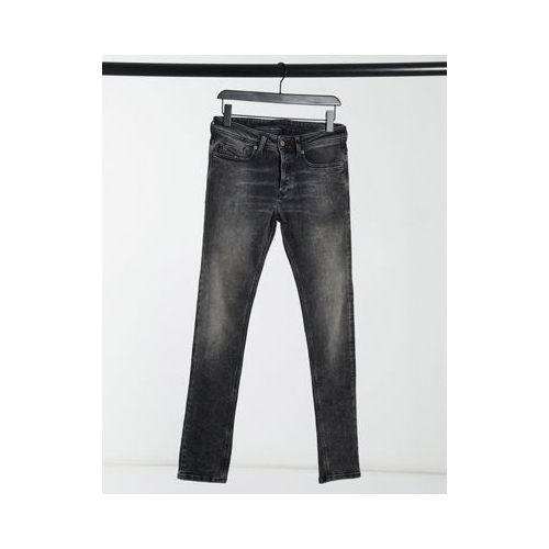Выбеленные серые эластичные джинсы скинни Diesel Sleenker X