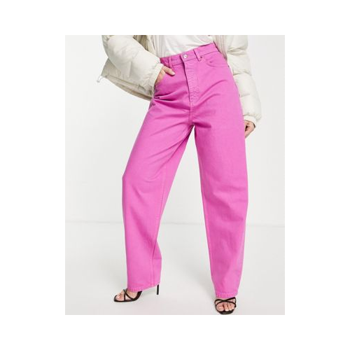 Винтажные джинсы свободного кроя с завышенной талией из смесового органического хлопка пурпурного цвета ASOS DESIGN-Розовый