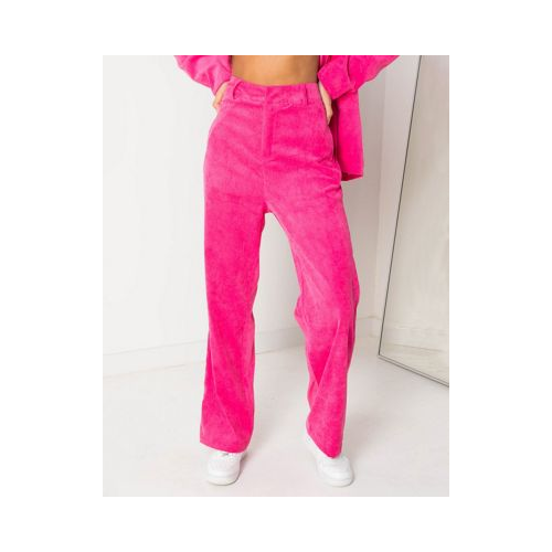 Яркие вельветовые брюки с завышенной талией от комплекта Daisy Street-Розовый цвет
