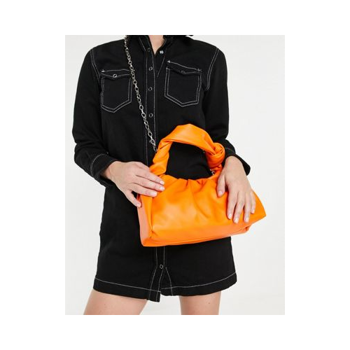 Ярко-оранжевая сумка на плечо с присборенной отделкой Bershka-Оранжевый цвет