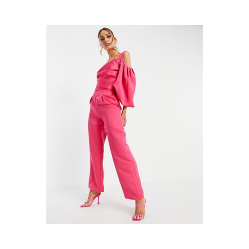 Ярко-розовые классические брюки от комплекта Yaura-Розовый цвет