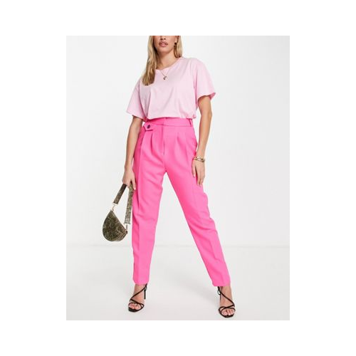 Ярко-розовые суженные книзу брюки-галифе со складками River Island-Розовый цвет