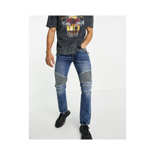 Зауженные джинсы в байкерском стиле True Religion Rocco Голубой