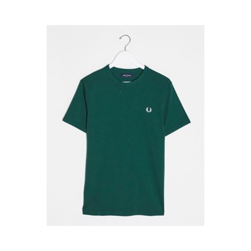 Зеленая футболка с контрастной окантовкой Fred Perry-Зеленый цвет