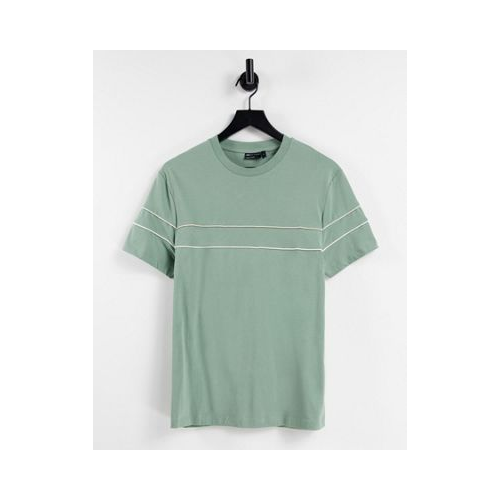 Зеленая футболка с контрастным кантом ASOS DESIGN-Зеленый цвет