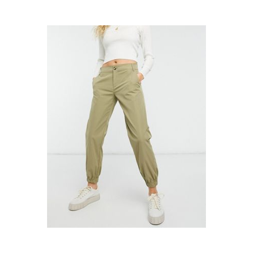 Зеленые брюки с прямыми штанинами и пуговицей спереди Only-Зеленый цвет
