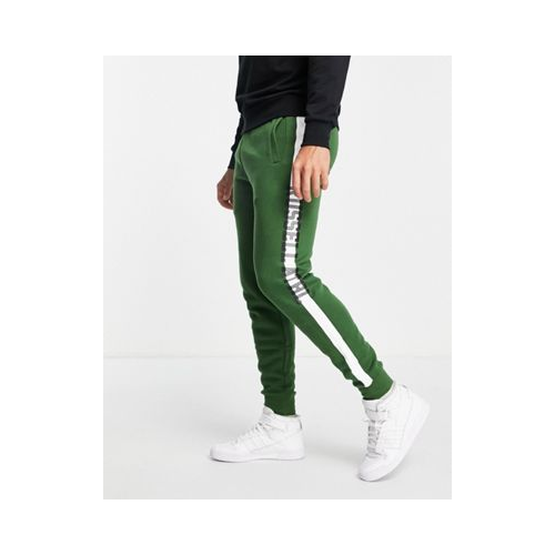 Зеленые джоггеры с манжетами и вставками Russell Athletic-Зеленый цвет