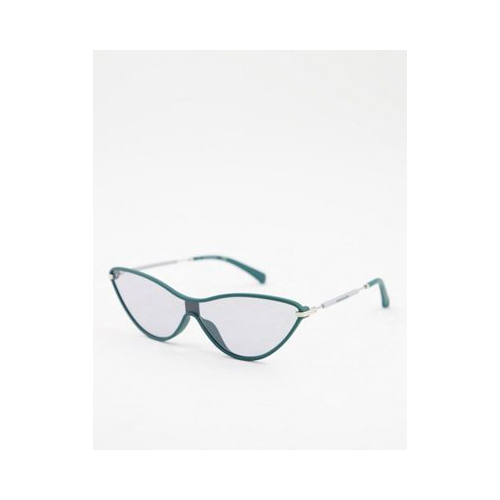 Зеленые солнцезащитные очки «кошачий глаз» Calvin Klein Jeans Черный