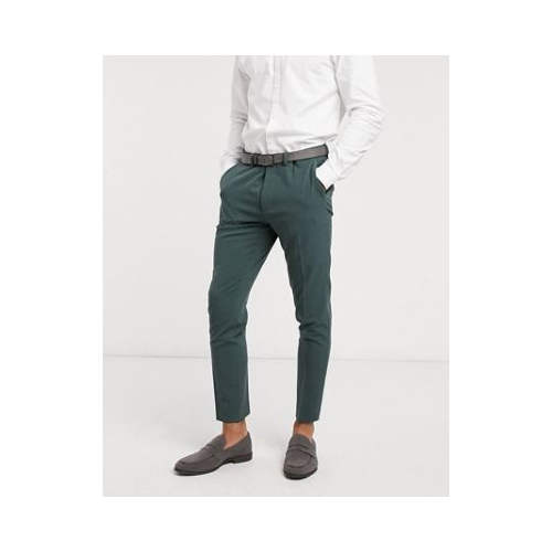 Зеленые супероблегающие брюки ASOS DESIGN-Зеленый цвет