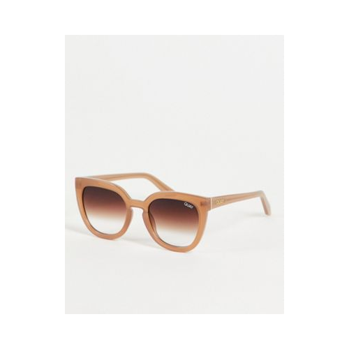Женские солнцезащитные очки «кошачий глаз» в коричневой оправе Quay Noosa-Коричневый цвет