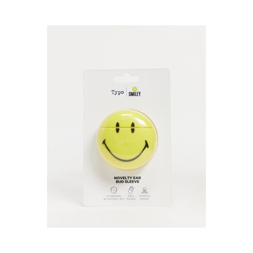 Желтый чехол для наушников Typo x Smiley
