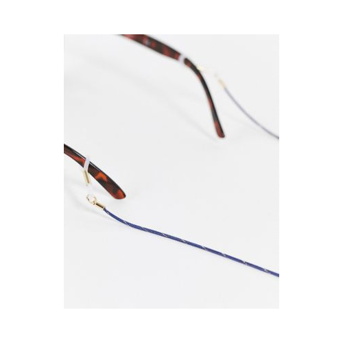 Золотистая металлическая цепочка для солнцезащитных очков с темно-синей отделкой ASOS DESIGN