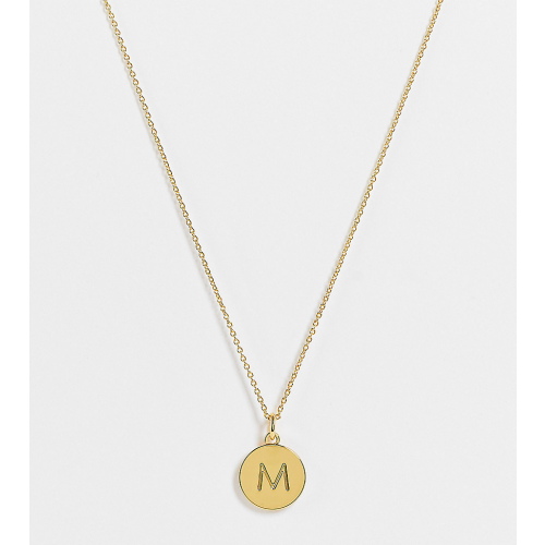 Золотистое ожерелье с маленькой подвеской с инициалом "М" Kate Spade