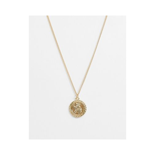 Золотистое ожерелье с подвеской-монетой ASOS DESIGN