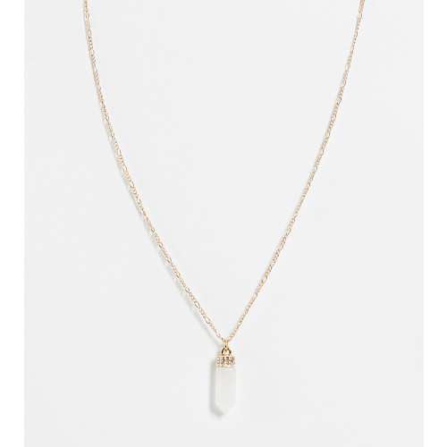 Золотистое ожерелье с подвеской с белым топазом Reclaimed Vintage Inspired