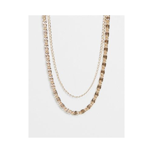 Золотистое ярусное ожерелье-цепочка в винтажном стиле ASOS DESIGN
