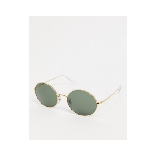 Золотистые овальные солнцезащитные очки Ray-ban ORB1970