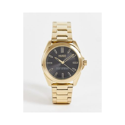 Золотистые мужские часы-браслет HUGO 1530229