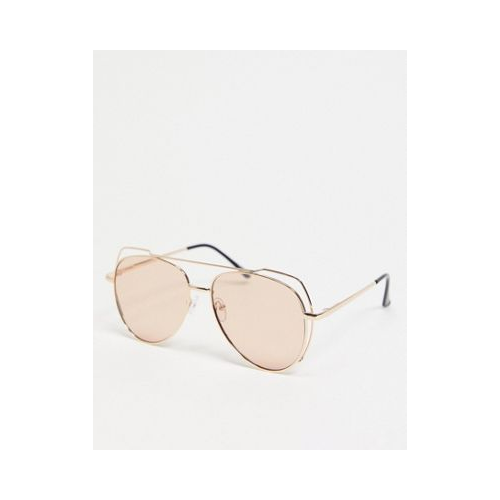 Золотистые солнцезащитные очки-авиаторы Object