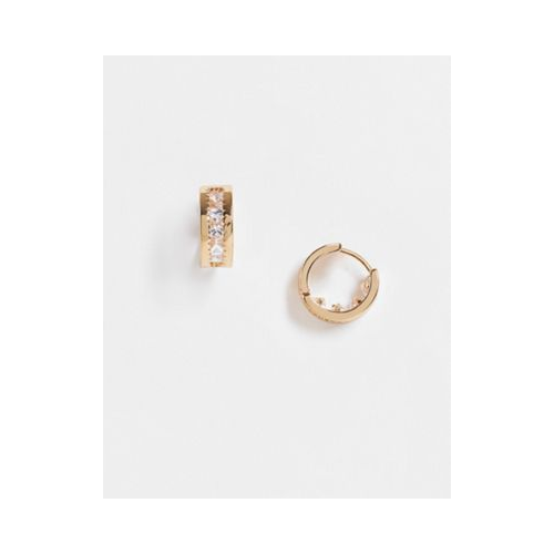 Золотистые серьги-кольца с кристаллами ASOS DESIGN
