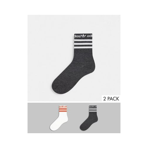 2 пары носков в полоску с линейным логотипом adidas Originals Многоцветный