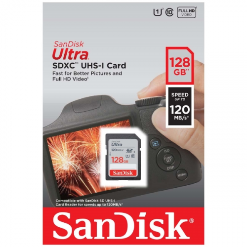 Карта памяти SDHC SanDisk Ultra 128GB SDXC (SDSDUN4-128G-GN6IN)