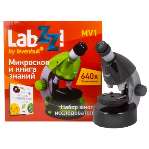 Микроскоп Levenhuk LabZZ MV1 Moonstone + книга (77621)