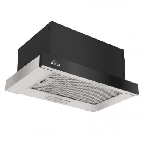 Вытяжка встраиваемая в шкаф 50 см Elikor Интегра GLASS 50 Inox/Dark Glass