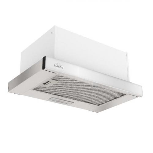 Вытяжка встраиваемая в шкаф 50 см Elikor Интегра GLASS 50 Inox/White Glass