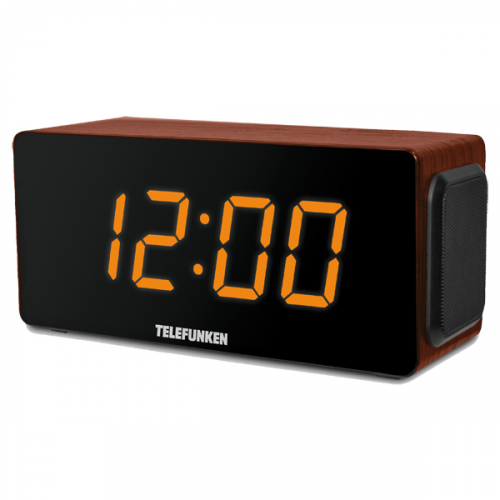 Радио-часы Telefunken TF-1566U Brown Wood/Orange