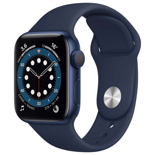 Смарт-часы Apple Watch S6 40mm Blue Aluminum Case with Deep Navy Sport Band (MG143RU/A)