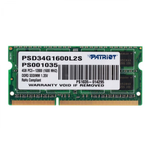 Оперативная память Patriot 4GB Signature DDR3 1600Mhz (PSD34G1600L2S)