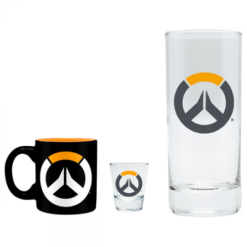 Набор ABYstyle Бокал+Рюмка+Кружка Overwatch: Logo