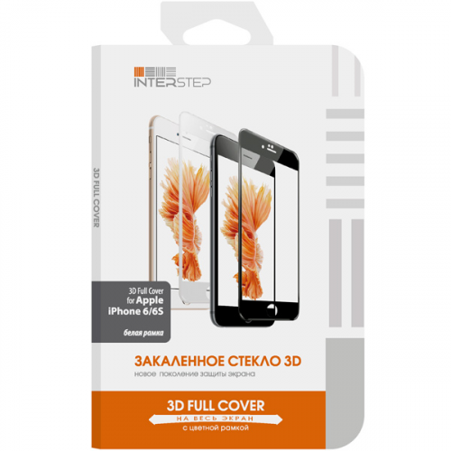 Защитное стекло InterStep для iPhone 6/6s 3D Full Cover 0,3мм White