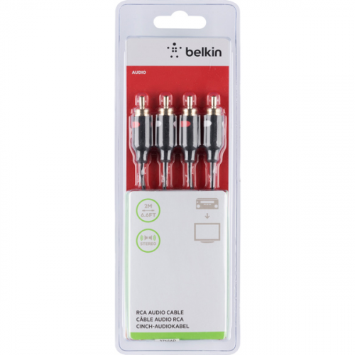 Кабель аналоговый аудио Belkin 2хRCA папа/папа 2м (F3Y098bt2M)