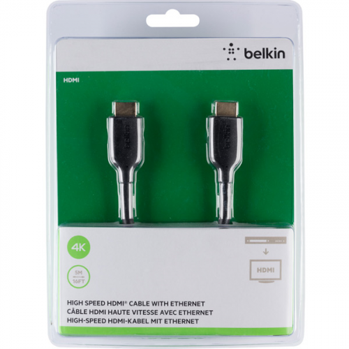 Кабель цифровой аудио-видео Belkin HDMI папа/HDMI папа, 10.2 ГБит/с 5м (F3Y021BT5M)