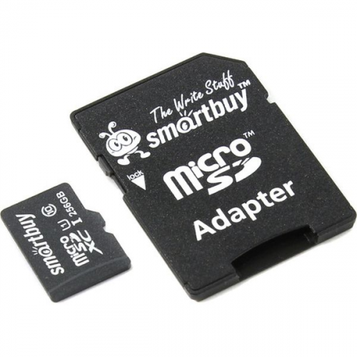 Карта памяти MicroSD Smartbuy 256GB Class 10 UHS-1 SD-адапт. (SB256GBSDCL10-01)