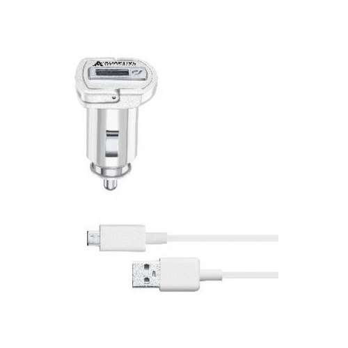 Автомобильное зарядное устройство Cellular Line USB 15W + каб.microUSB 1м White(CBRSMKIT15WMUSBW)