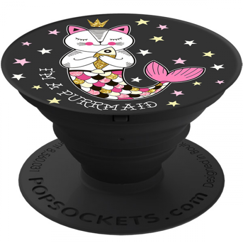 Кольцо-держатель для телефона Popsockets Unicorns I#m a Purrmaid Black (800164)