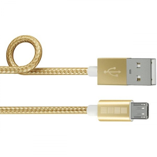 Кабель для сотового телефона InterStep USB-miсroUSB, PVC/Nylon, 2м Gold