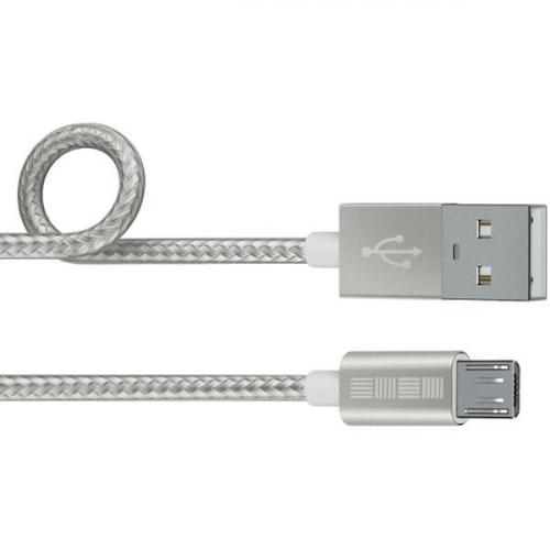 Кабель для сотового телефона InterStep USB-miсroUSB, PVC/Nylon 2м Silver