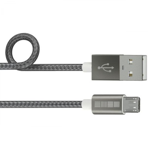 Кабель для сотового телефона InterStep USB-miсro, PVC/Nylon, 2м SpaceGray