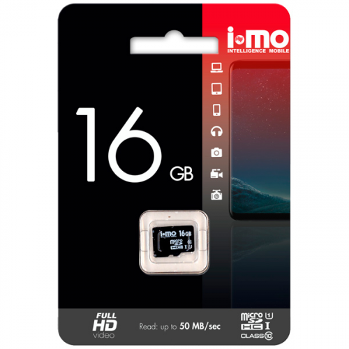 Карта памяти MicroSD IMO 16GB Сlass 10 UHS-I